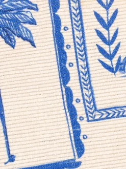 Furn Blue Frieze Abstract Outdoor/Indoor Washable Rug Clearance