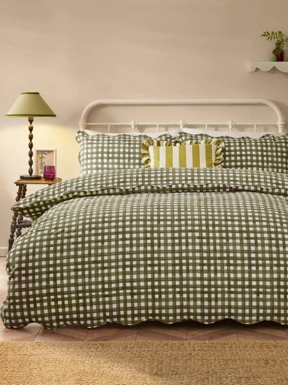 Furn Forest Scalloped Edge Gingham Duvet Set Best