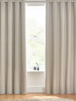Furn . Linen Dawn 100% Blackout Thermal Eyelet Curtains Discount