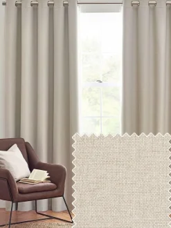 Furn . Linen Dawn 100% Blackout Thermal Eyelet Curtains Discount