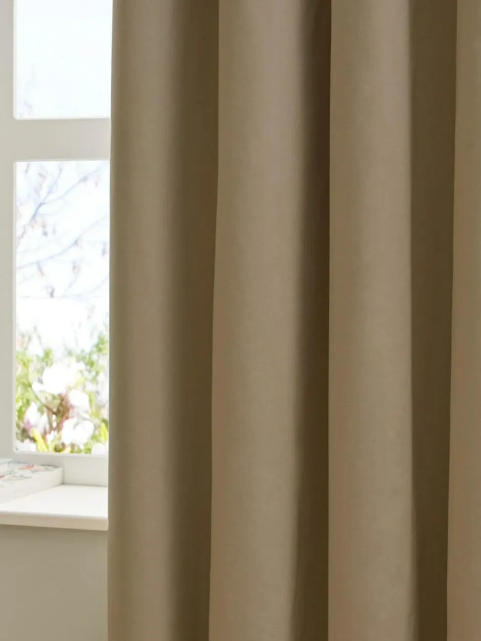 Furn Mocha The Ultimate Velvet 100% Blackout Eyelet Blackout Curtains Hot