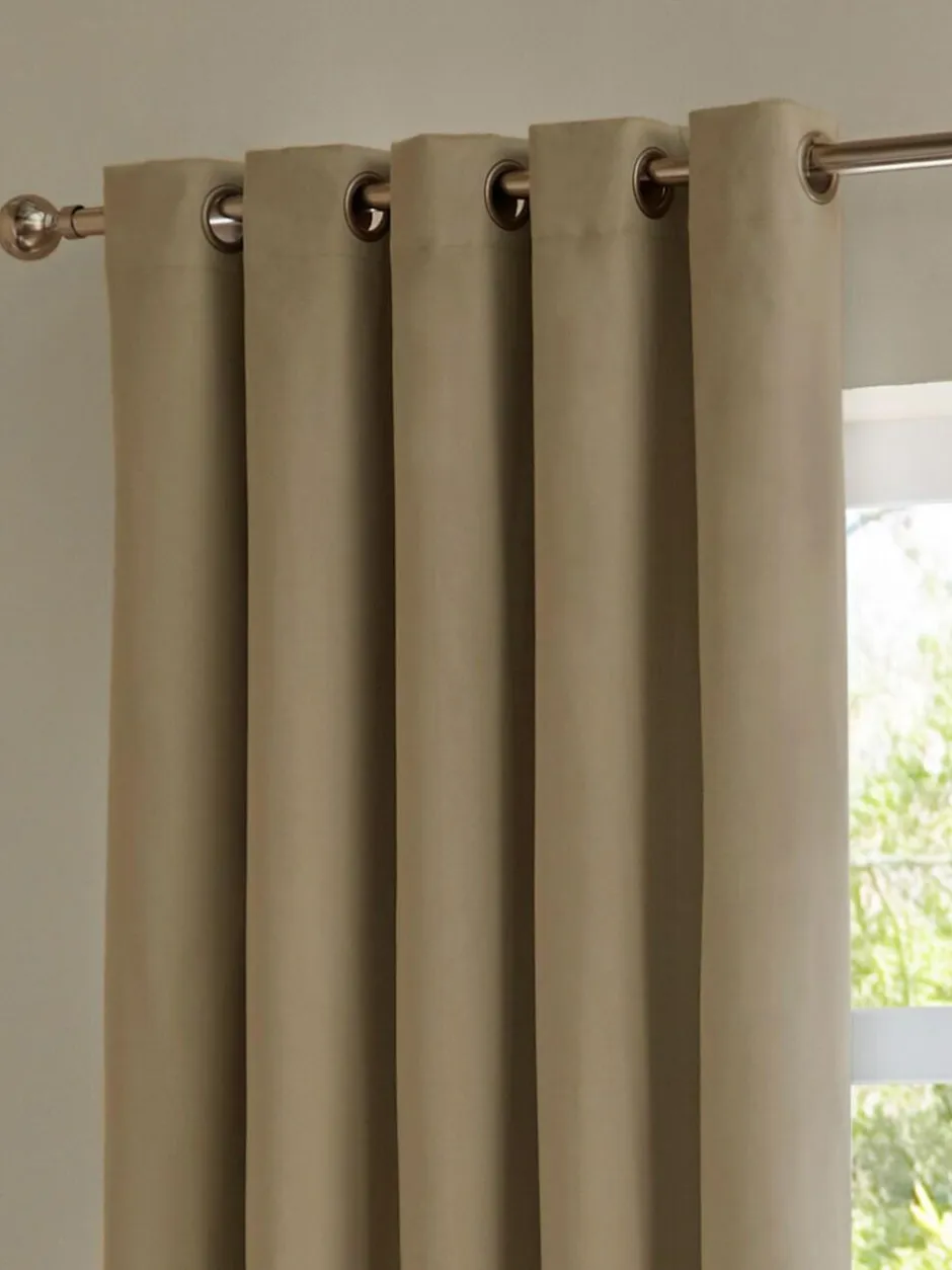Furn Mocha The Ultimate Velvet 100% Blackout Eyelet Blackout Curtains Hot