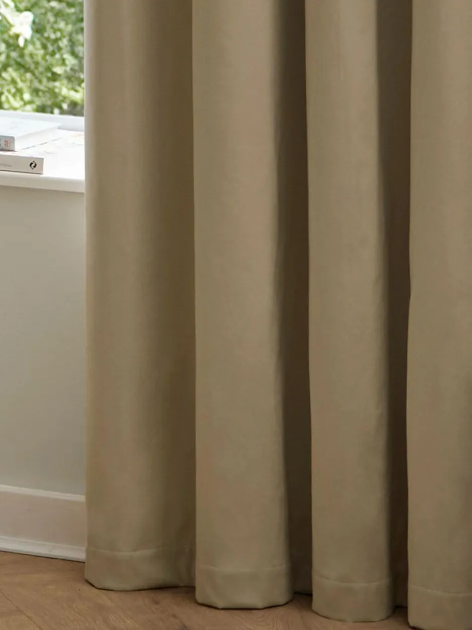 Furn Mocha The Ultimate Velvet 100% Blackout Eyelet Blackout Curtains Hot