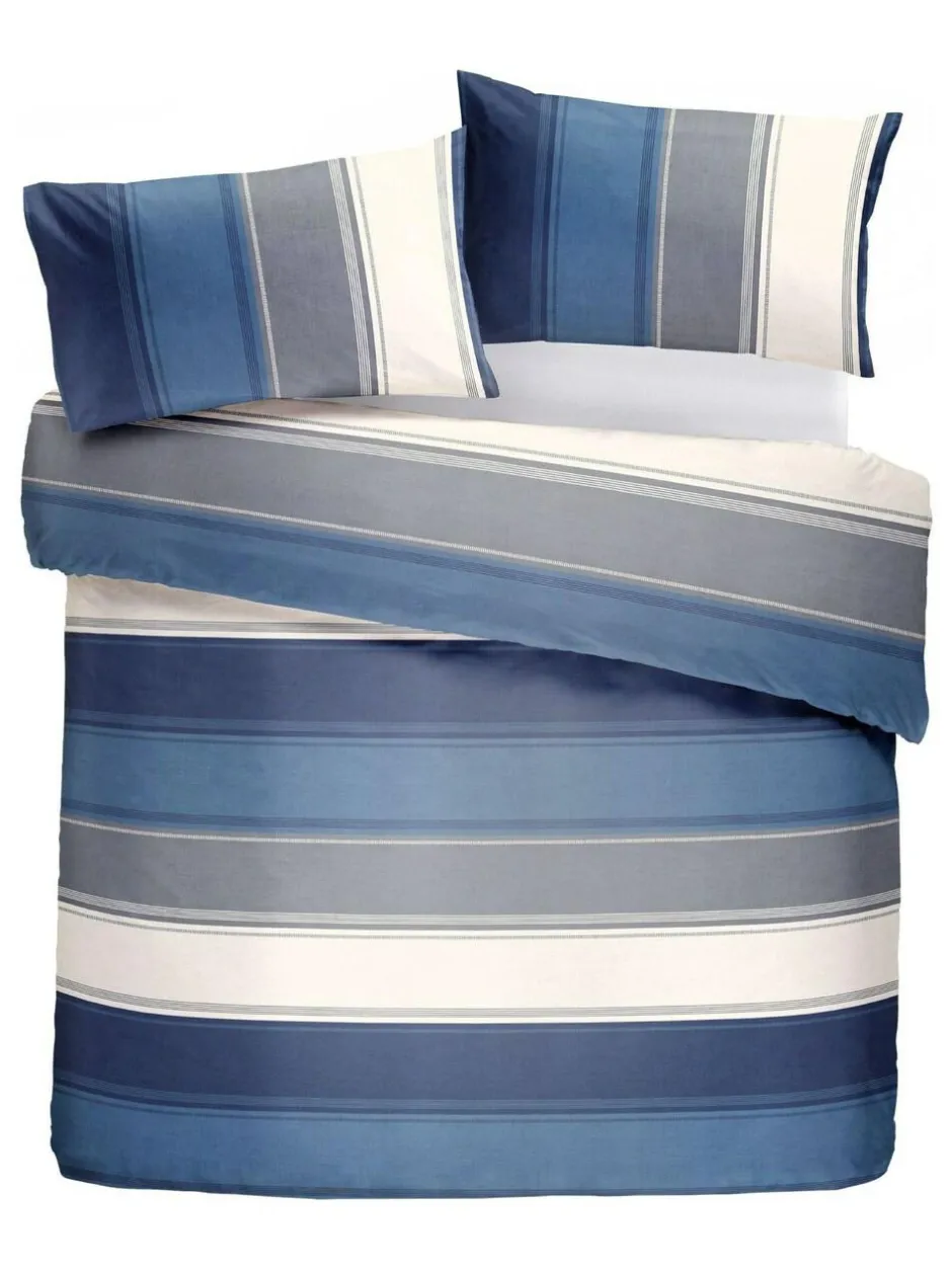 Fusion Betley Duvet Cover and Pillowcase Set Blue/Beige Online