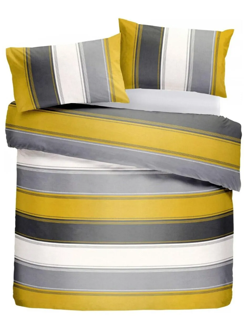 Fusion Betley Duvet Cover and Pillowcase Set Ochre Yellow Hot