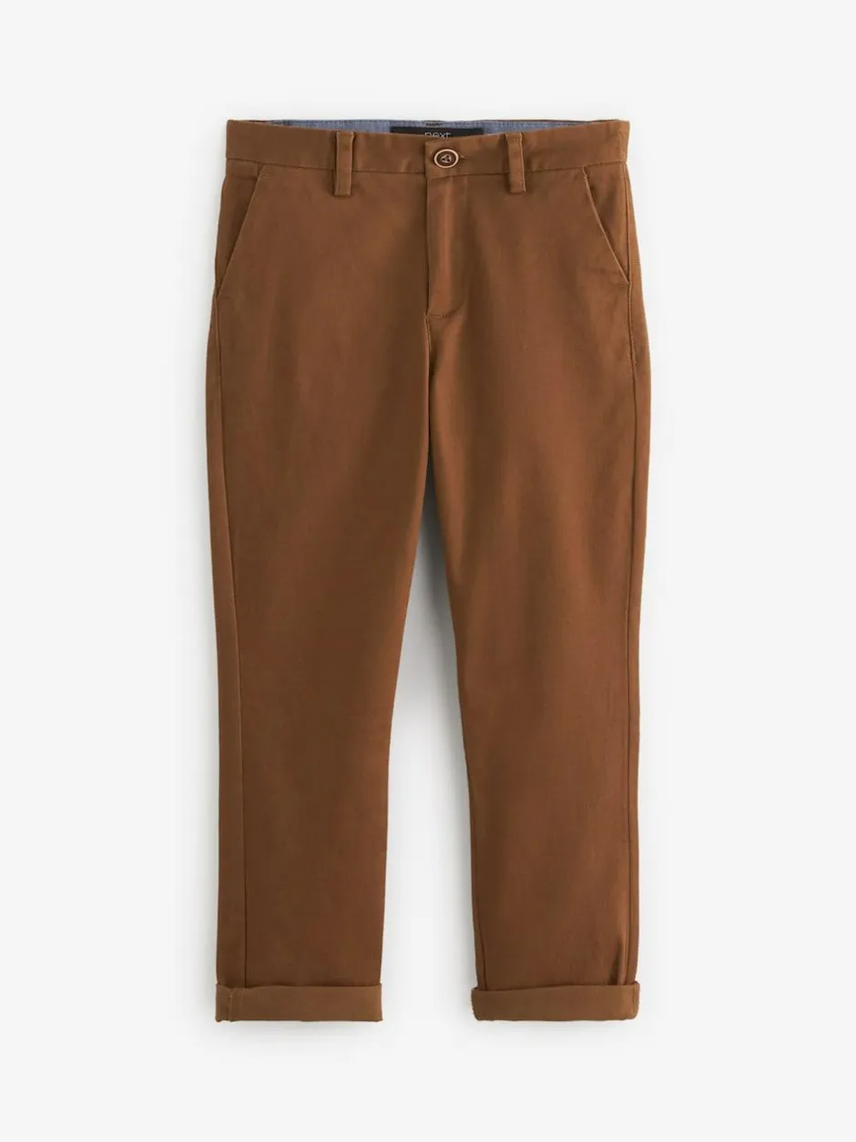 Next Ginger/Tan Brown Regular Fit Stretch Chino Trousers (3-17yrs) Best
