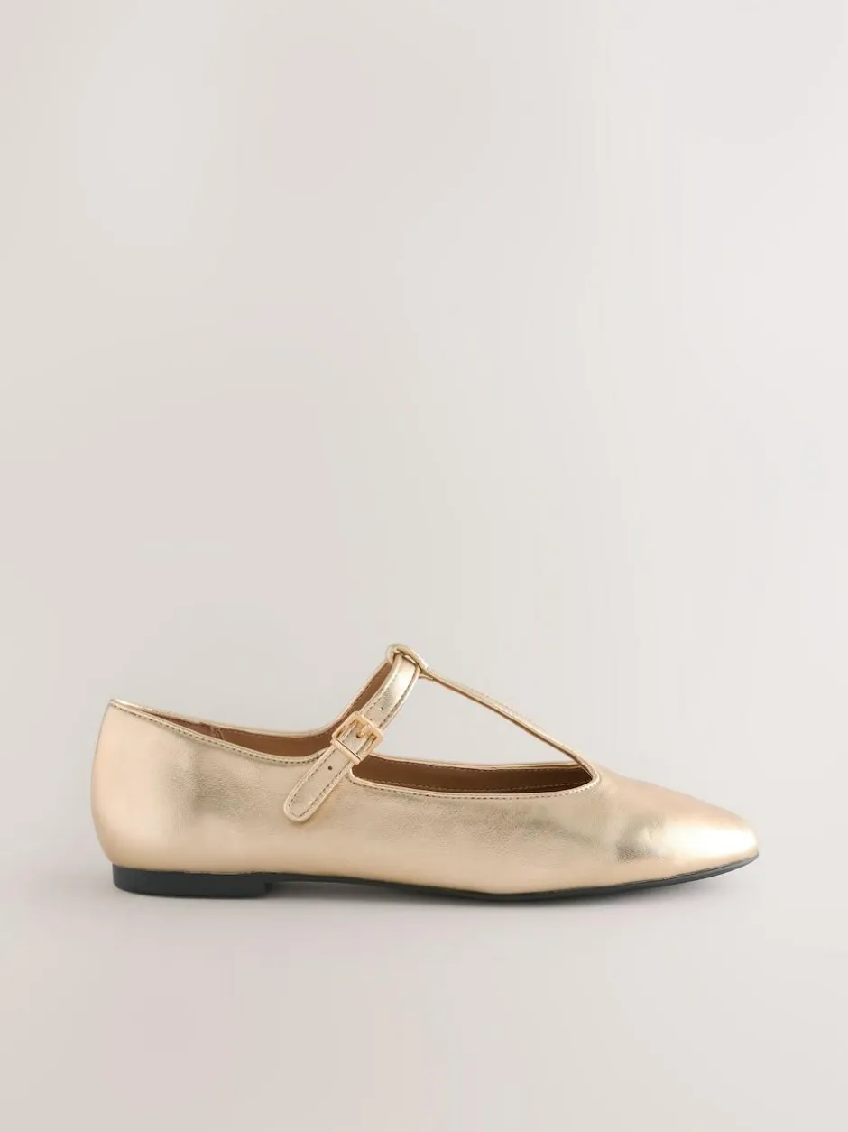 Next Gold Forever Comfort® Leather T-Bar Mary Jane Shoes Best