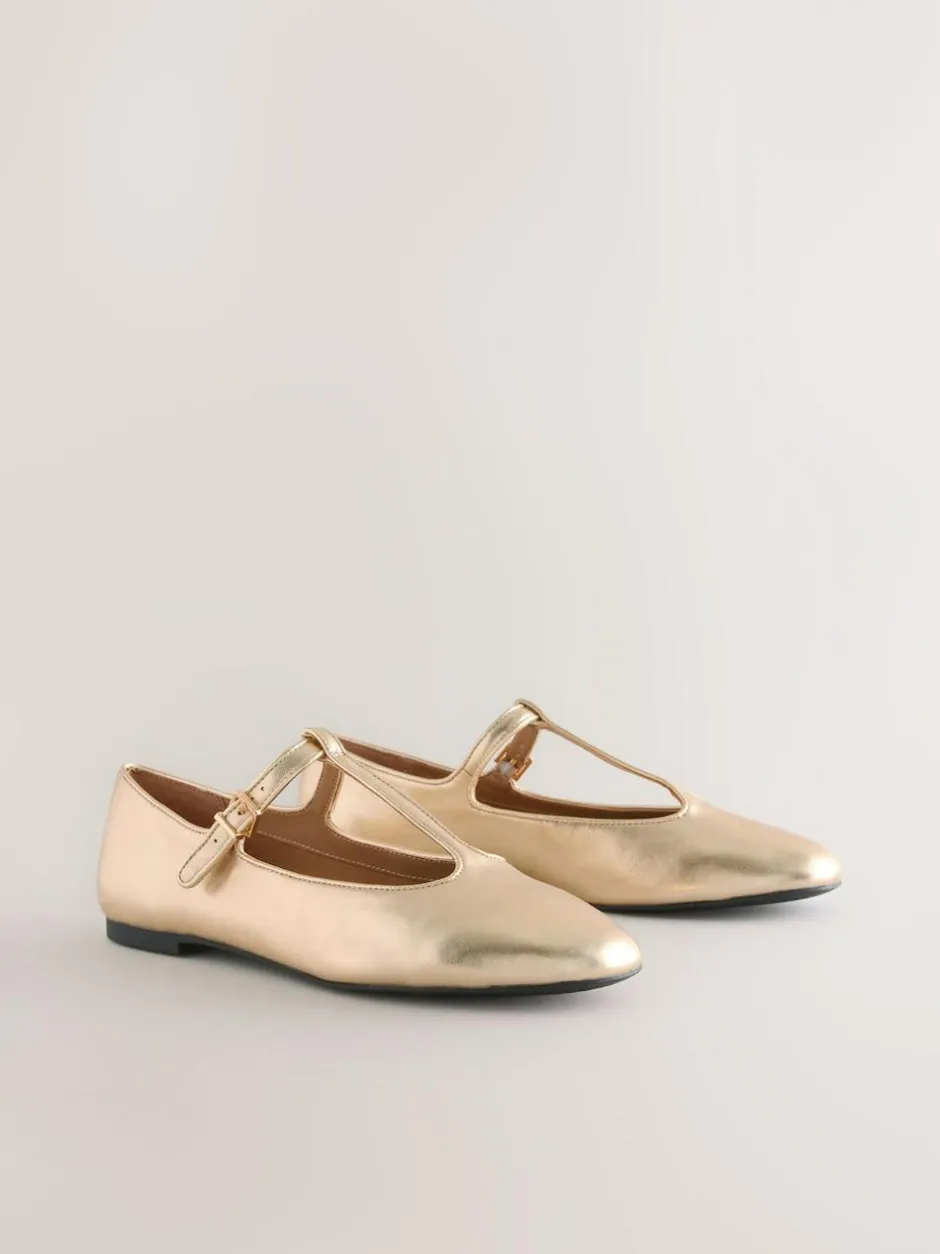 Next Gold Forever Comfort® Leather T-Bar Mary Jane Shoes Best