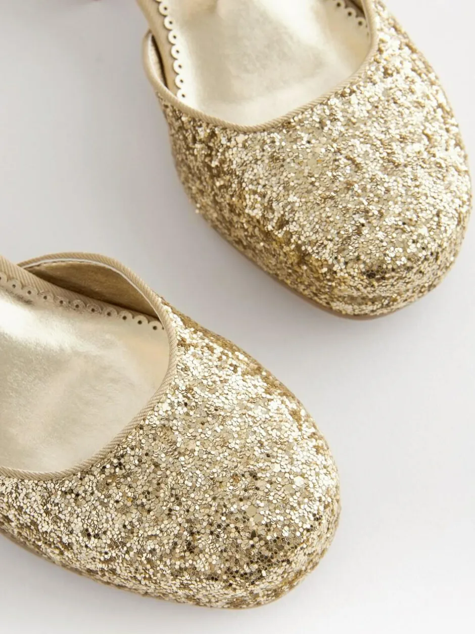 Next Platform Heel Occasion Shoes Gold Glitter