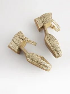 Next Platform Heel Occasion Shoes Gold Glitter