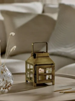 Next Gold Metal and Glass Lantern Small Outlet