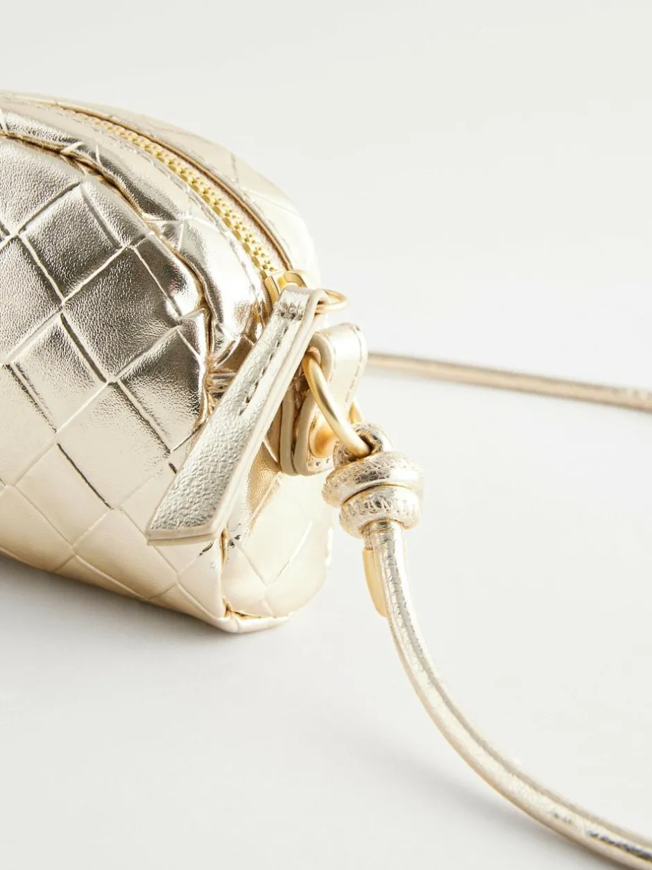 Next Gold Metallic Cross-Body Bag Hot