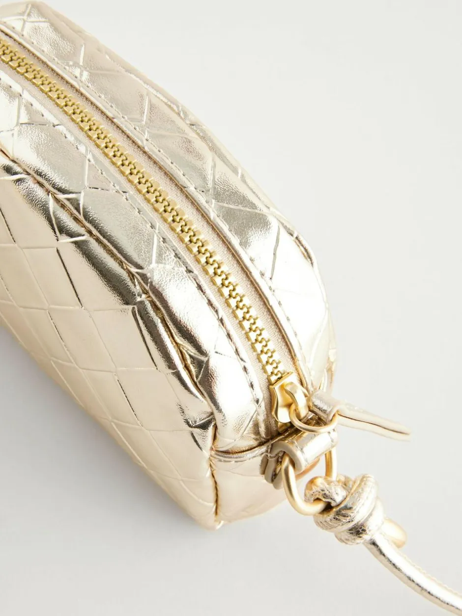Next Gold Metallic Cross-Body Bag Hot