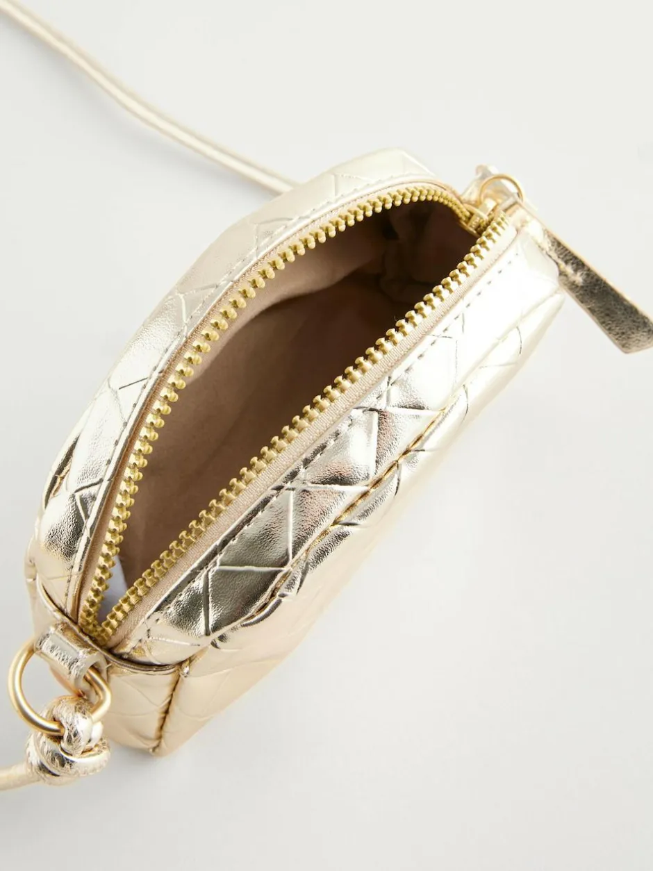 Next Gold Metallic Cross-Body Bag Hot