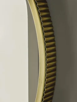 Next Rib Round Bathroom Wall Mirror Gold Hot
