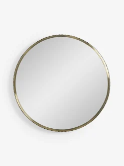 Next Rib Round Bathroom Wall Mirror Gold Hot