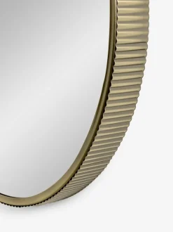 Next Rib Round Bathroom Wall Mirror Gold Hot
