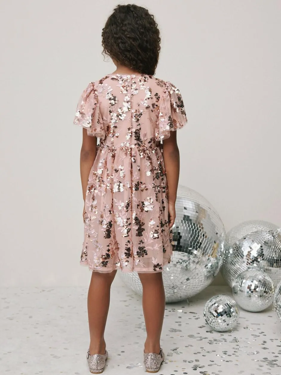 Next Gold Sequin Party Dress (3-16yrs) Online