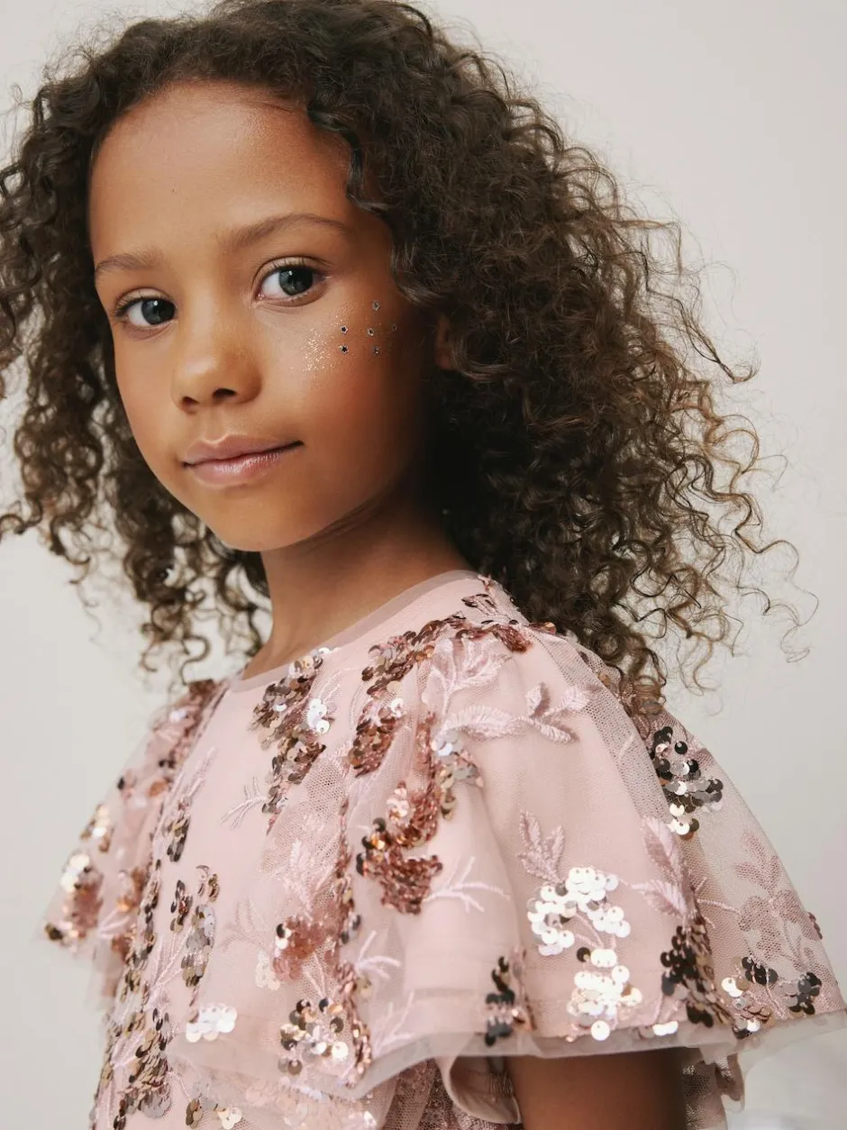 Next Gold Sequin Party Dress (3-16yrs) Online