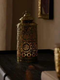 Next Gold Small Patterned Cutout Metal Lantern Hot