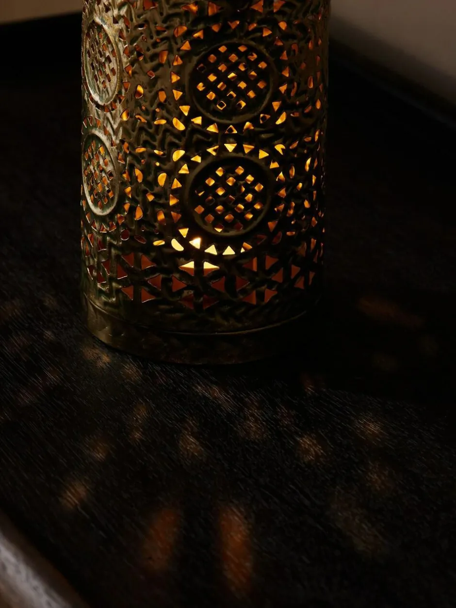 Next Gold Small Patterned Cutout Metal Lantern Hot