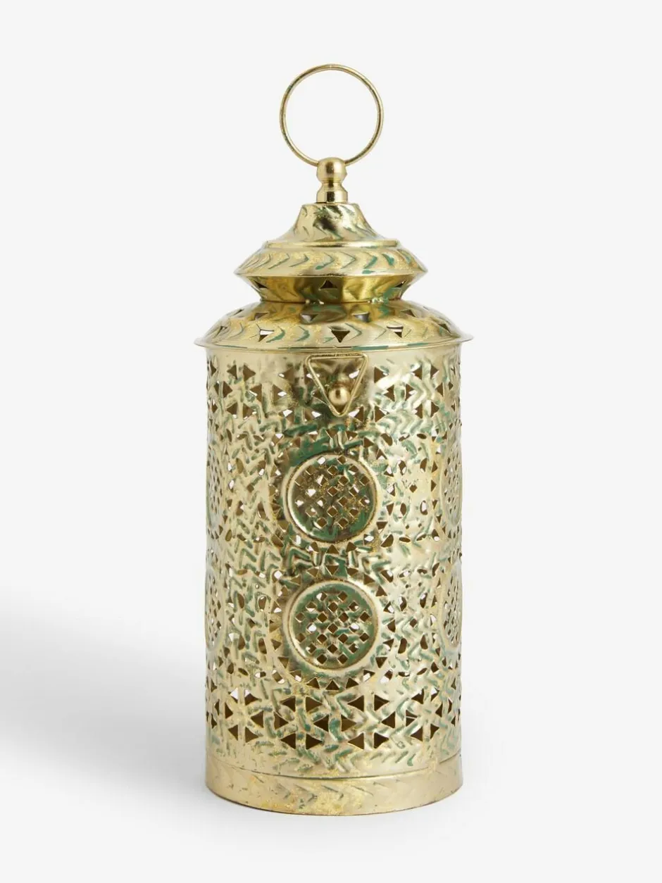 Next Gold Small Patterned Cutout Metal Lantern Hot