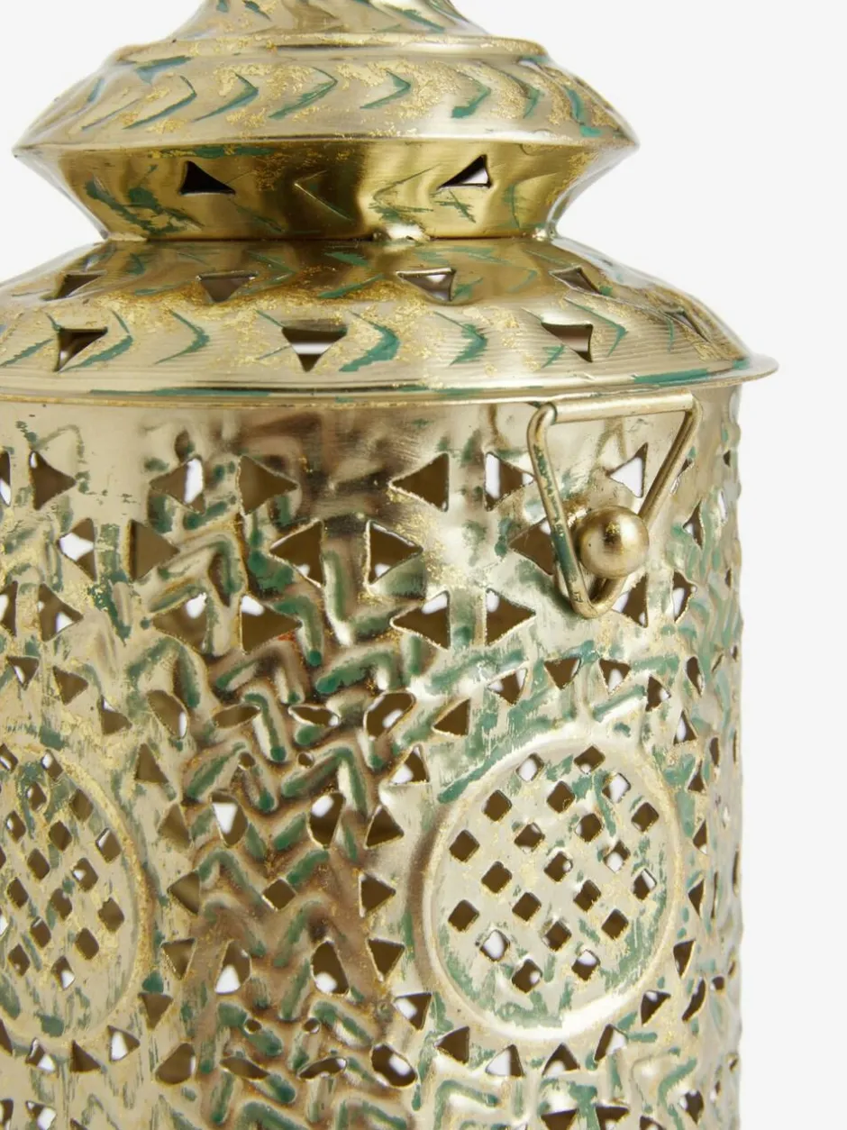 Next Gold Small Patterned Cutout Metal Lantern Hot