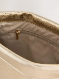 Next Sparkle Detail Snap Clutch Bag Gold Sale