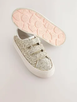Next Standard Fit (F) Low Top Trainers Gold