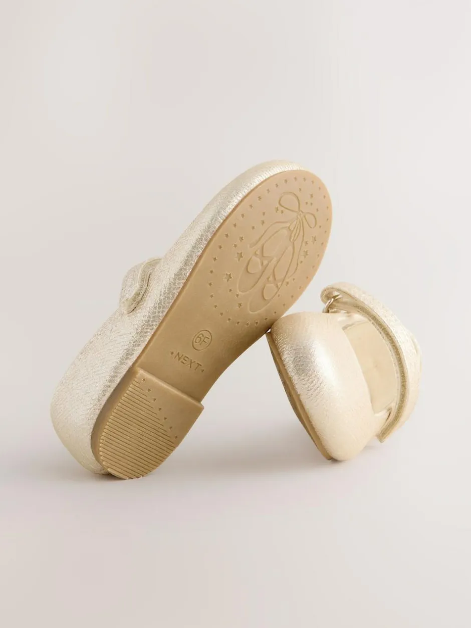 Next Standard Fit (F) Mary Jane Touch Fastening Occasion Shoes Gold Hot
