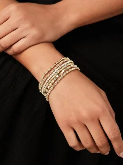 Next Sparkle Stretch Bracelets Pack Gold Tone Sale