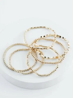 Next Sparkle Stretch Bracelets Pack Gold Tone Sale
