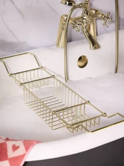 Next Gold Wire Storage Bath Tray