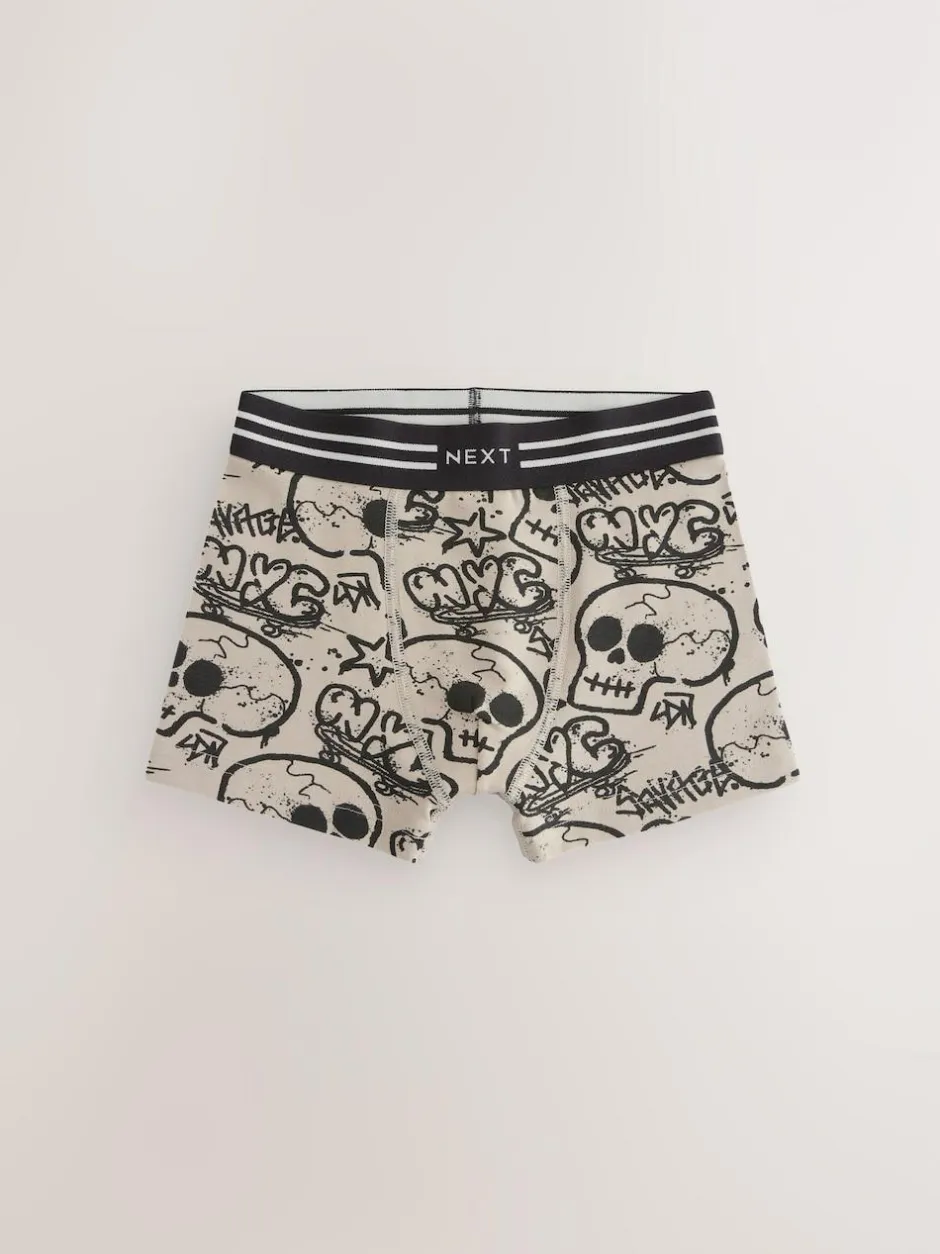 Next Trunks 5 Pack (3-16yrs) Grafitti Skull Print Clearance