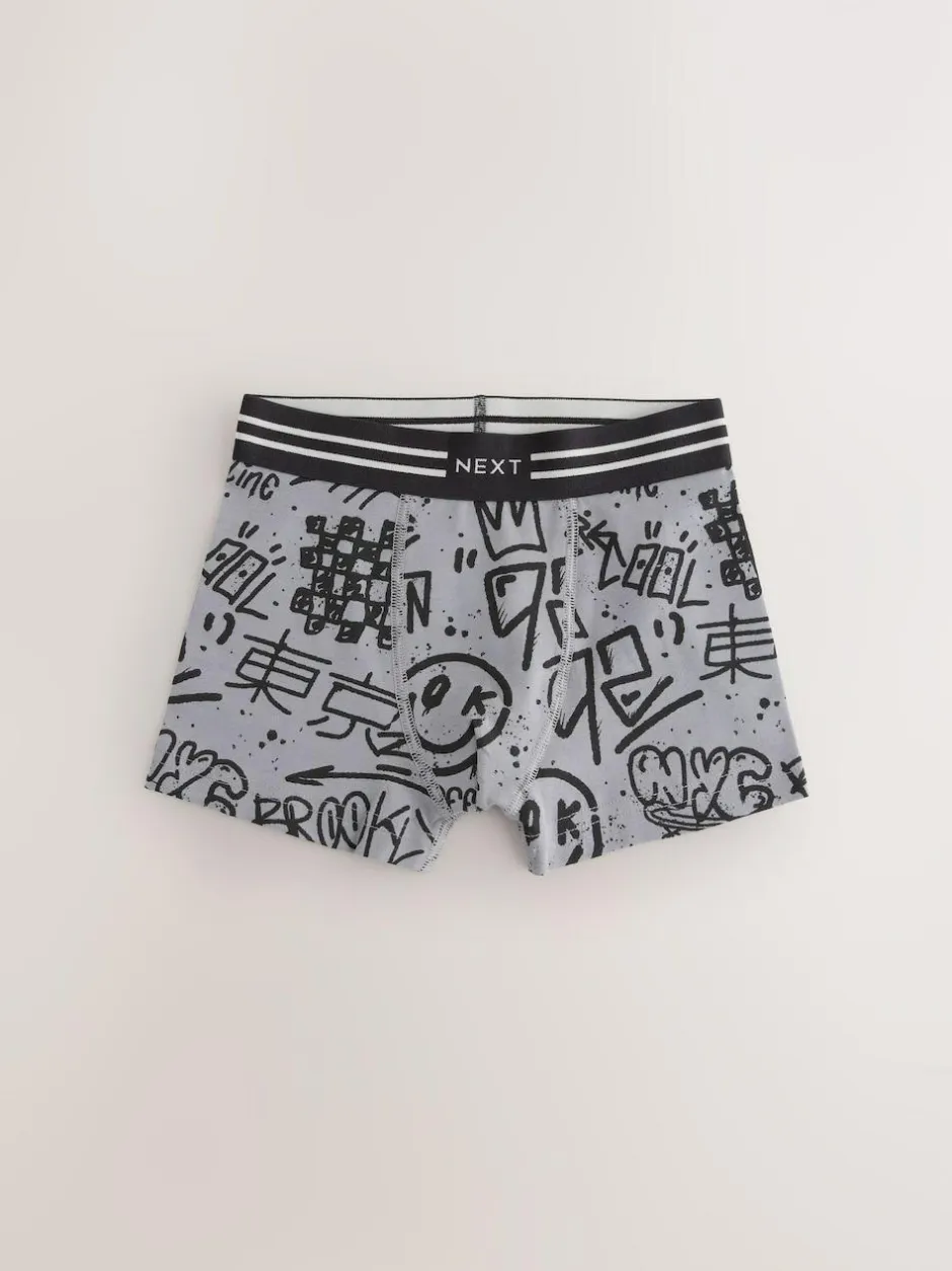 Next Trunks 5 Pack (3-16yrs) Grafitti Skull Print Clearance