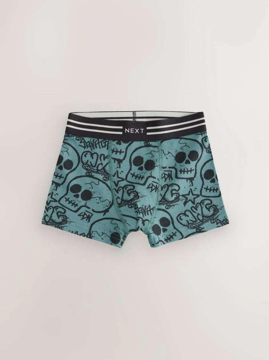 Next Trunks 5 Pack (3-16yrs) Grafitti Skull Print Clearance