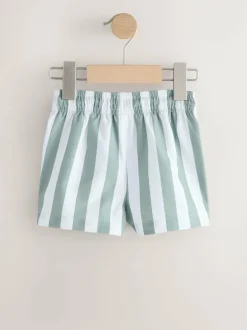 Next Printed Swim Shorts (3mths-7yrs) Green and White Stripe Clearance
