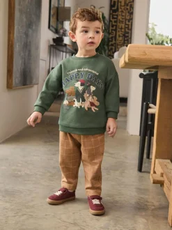 Next Green/ Brown Dog Single Sweatshirt and Joggers Set (3mths-7yrs) Online