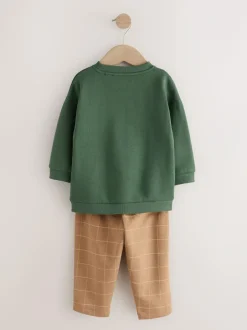 Next Green/ Brown Dog Single Sweatshirt and Joggers Set (3mths-7yrs) Online
