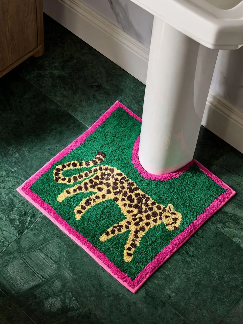 Next Green Cheetah Animal Print Pedestal Mat Discount