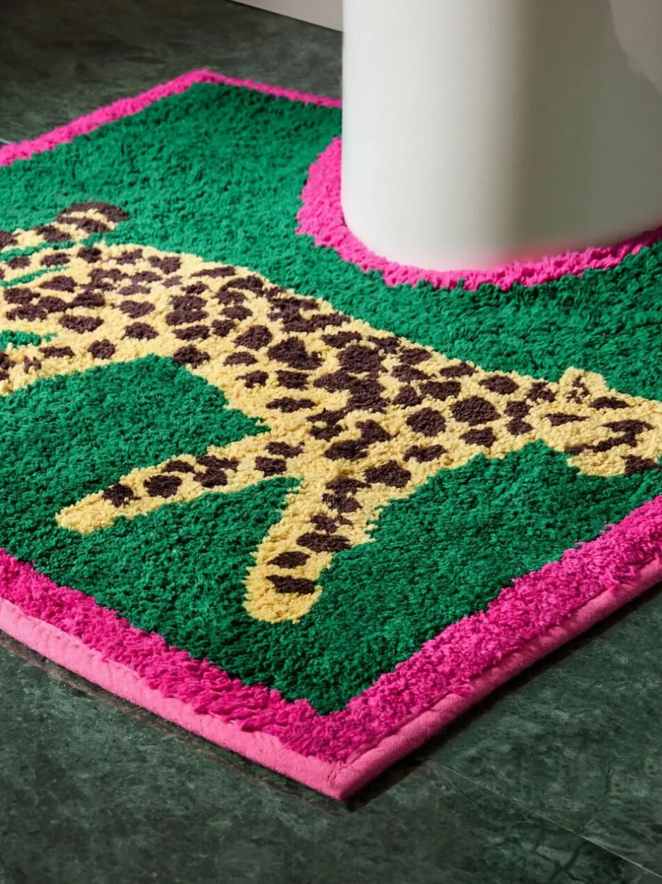 Next Green Cheetah Animal Print Pedestal Mat Discount