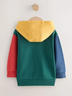 Next Green Colourblock Long Sleeve Printed Hoodie (3mths-7yrs) Online