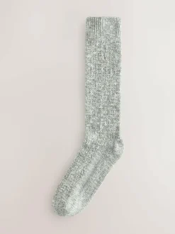 Next Cotton Slub Slouchy Ankle Socks 3 Pack Green