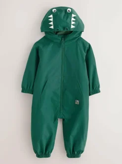 Next Green Crocodile Waterproof Fleece Lined Puddlesuit (3mths-7yrs) Clearance