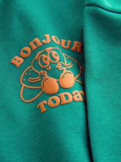 Next Green Croissant Single Sweatshirt And Stripe Joggers Set (3mths-7yrs)