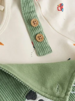 Next Green Farm Cord Dungarees and Bodysuit Set (0mths-2yrs) Online
