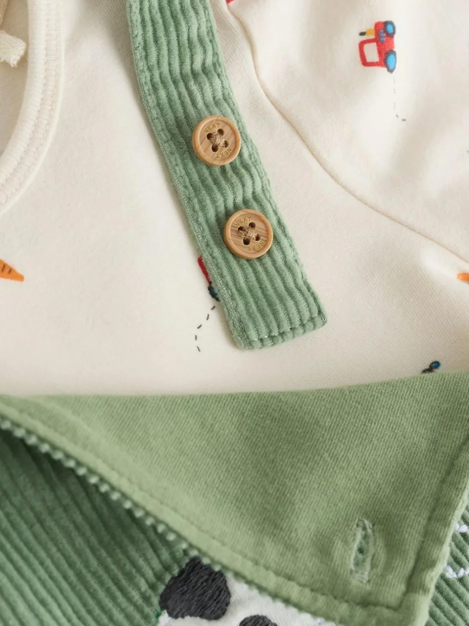 Next Green Farm Cord Dungarees and Bodysuit Set (0mths-2yrs) Online