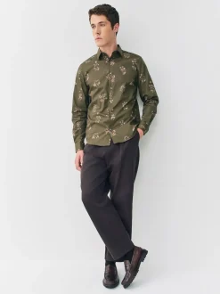 Next Kew Garden Long Sleeve Shirt Green Floral