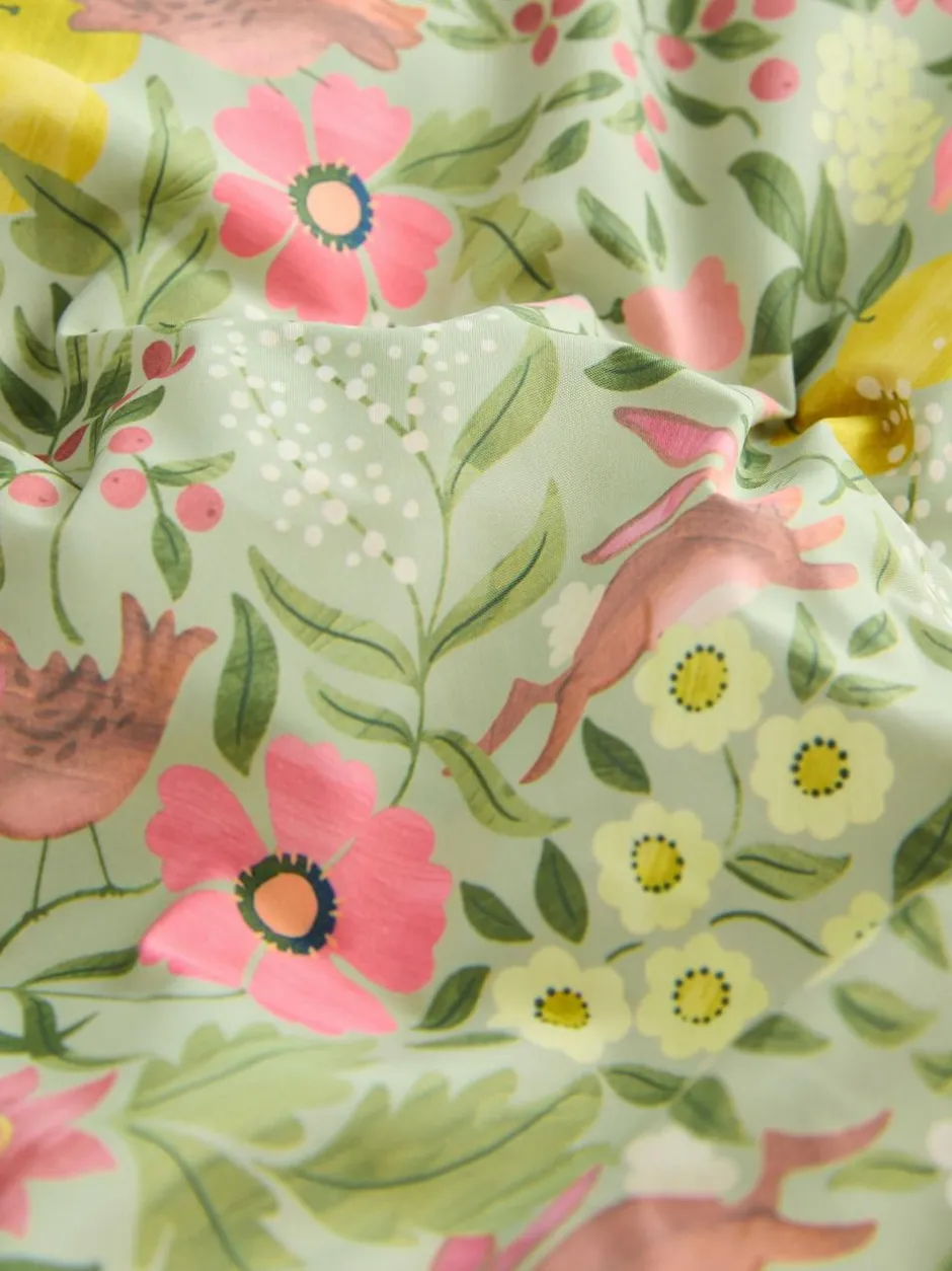 Next Shower Resistant Frill Hem Padded Coat (3mths-7yrs) Green Floral Clearance