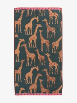 Next Green Giraffe Print 100% Cotton Towels Outlet